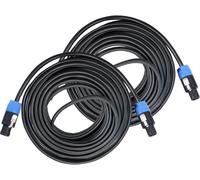 2x Set Cable Speakon DJ PA Connexion Professionnel Enceintes Compatible 25m
