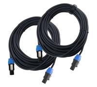 2x Set de Câble Speakon DJ PA Connexion Professionnel Enceintes Compatible 15 m