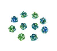 2X Set of D20 Polyhedral Dice for Roleplaying Game Party Supplies Green Purple