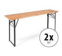 2x Set Stagecaptain BBT-180 Hirschgarten table de jardin 177 cm naturel Naturel G