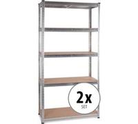 2x set Stagecaptain HR-175 Heavyrack étagère de rangement planche en bois, max. 875 kg Argent G