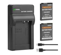 2X Shentec 3.7V 1500mAh Li-ION Batteries EN-EL12 en EL12 pour Nikon Coolpix P300 P310 P330 S630 S640 S800c S1200pj S6000 S6100 S6150 S6200 S8200 S9050 S9400 AW120 AW120s