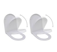 2x Siège de Toilette et Couvercle Plastique Blanc Abattant WC Cuvette vidaXL