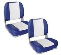[pro.tec] 2x sièges marins (bleu - blanc) en pack économique - en cuir synthétique imperméable / siège de pilotage / imperméable siège d'angle / résistant aux UV