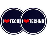 2x Slipmats - I love Techno