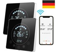 2x Smart WiFi thermostat, thermostat d'ambiance avec écran tactile programmable numérique, contrôle APP, compatible avec Alexa, Google Home, chauffage électrique par le sol, pour maison, école, bureau