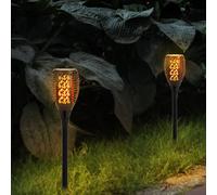 2x LED SOLAIRE extérieur plug lampe chemin torche de jardin effet de feu broche lumière du parc