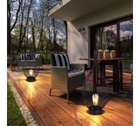 2x Solaire LED Extérieur Pendues Lampe Terrasse Cour Cage Design Filament Pied