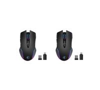 2X Souris Sans Fil Souris Jiggler Mouse Mover LED Rechargeable 2.4G Mause Ergonomique Souris USB Optique Souris 1600 DPI