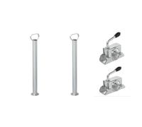 2x Soutien de Stationnement + 2x Serrage Jambes Rohrstütze Ø48MM 600MM Kit