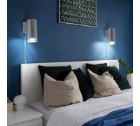 2x Spot Mural Applique LED Luminaire de Salon Lampe Lecture Alu Brossé H 15 CM