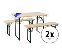 2x Stagecaptain Hirschgarten Ensemble Table et bancs pour balcon 110 cm Naturel Naturel G