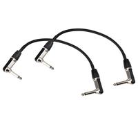 2x Stereo Droit Jack Cable Patch Coudé 30cm Neutrik 6.35mm (1/4") Effets Guitare