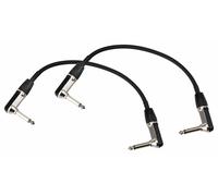 2x Stereo Droit Jack Cable Patch Coudé 30cm Neutrik 6.35mm (1/4") Effets Guitare