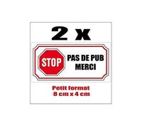 2x stop pas de pub publicité boite aux lettres sticker autocollant logo 3