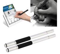 2X subtel Stylo à Bille et Stylet Couleur Argent pour écran Tactile 2 en 1 avec Pointes à Disque Compatible avec iPad, iPhone, Samsung, Kindle Fire et Autres appareils tactiles