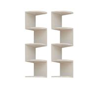 2X Support de Rangement D'Angle Mural Support Mural Classique 5 Couches Cloisons Semi-Circulaires pour Étagère de Rangement Décoration B