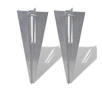 2x Support Poteaux à Enfoncer Terrasse Patio Grillage Clôture de Jardin vidaXL