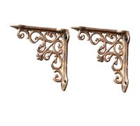 2x Supports d'Étagère Flottants,Equerre Etagere Murale de étagères Robuste,Équerres pour Étagère en Fonte,Supports Décoratifs pour Étagères,Projets de Bricolage,avec Vis,Bronze (12cm)