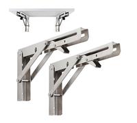 2x Supports D'étagère Pliables, Equerre Pour Etagere Robustes, Support D'étagère Mural À Angle Droit De 90 Degrés, Equerre Pour Etagere Décoratifs Flottants en Métal,silver-25x11.5cm/9.8 * 4.5in