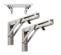 2x Supports D'étagère Pliables, Equerre Pour Etagere Robustes, Support D'étagère Mural À Angle Droit De 90 Degrés, Equerre Pour Etagere Décoratifs Flottants en Métal,silver-55x20cm/21.7 * 7.9in