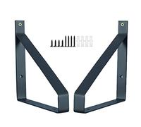2X Supports D'étagère Triangulaires,equerre Etagere Muraux Métal,Supports D'étagère Flottants Robustes,equerre Angle Droit pour Étagères/Consoles,Supports De Rangement Dorés,Black-25cm/9.8in