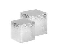 2x Table Basse Argenté Aluminium Table de Canapé Salon Séjour Meuble 246504