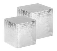 2x Table Basse Argenté Aluminium Table de Canapé Salon Séjour Meuble 246504