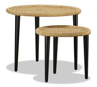 2x Table Basse Jute Naturelle Table d'Appoint Table de Thé Table Salon vidaXL