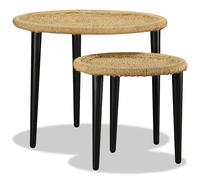 2x Table Basse Jute Naturelle Table d'Appoint Table de Thé Table Salon vidaXL