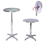 2x Table De BAR Bistrotisch 2in1 Aluminium Hauteur 70/115cm Jardin Ø 60cm Rond