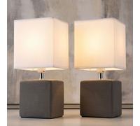 2x Table Lampes Chambre Céramique Tissu Abat-Jour Récolte Dielen Big Lumière