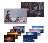 2x tableau LED image avec illumination, toile mural 60x40cm, phare