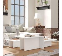 2x Tables Basses Blanc 111,5x50x33 cm Bois d'Ingénierie Table d'Appoint vidaXL