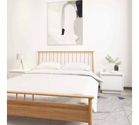 2x Tables de Chevet Blanc 35x34x32 cm Bois de Pin Solide Tables de Nuit vidaXL