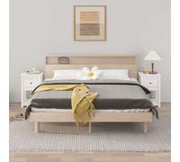 2x Tables de Chevet Blanc 40x35x61,5cm Bois Pin Massif Tables de Nuit vidaXL