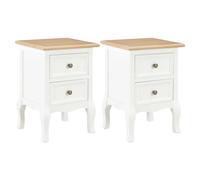 2x Tables de Chevet Blanc MDF Table de Nuit Armoire Latérale Chambre vidaXL