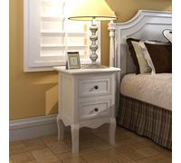 2x Tables de Chevet Blanc MDF Table de Nuit Armoire Latérale Chambre vidaXL