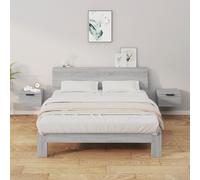 2x Tables de Chevet Murales Gris Béton 34x30x20 cm Tables de Nuit vidaXL