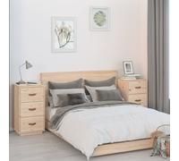 2x Tables de Chevet Noir 40x40x75 cm Bois de Pin Massif Tables de Nuit vidaXL
