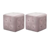 2x Tables de Chevet Noir Tissu Velours Table de Nuit Tabouret Pouf vidaXL
