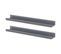 2x tablettes d'image étagères flottantes montées sur mur de stockage 57cm gris