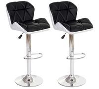 2x Tabouret De Bar Hamilton, Chaise De Comptoir, Bois, Similicuir, Rotatif Anthracite Multicolore