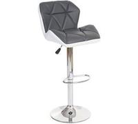 2x tabouret de bar Hamilton, chaise de comptoir, bois, similicuir, rotatif gris Gris G