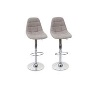 2x Tabouret de bar HWC-A67, tabouret de bar gris crème, textile