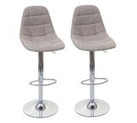 2x Tabouret de bar HWC-A67, tabouret de bar gris crème, textile