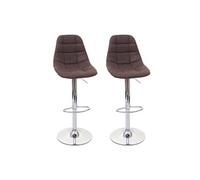 2x Tabouret de bar MENDLER HWC-A67, tabouret de bar vintage brun foncé, textile Marron G