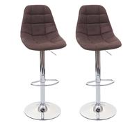 2x Tabouret de bar HWC-A67, tabouret de bar vintage brun foncé, textile