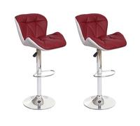 Mendler Tabouret de bar HWC-A92 pour comptoir, réglable en hauteur, similicuir bordeaux (2x)