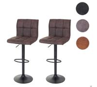 2x Tabouret De Bar Hwc-B13, Imitation Daim Vintage Brun Foncé Multicolore